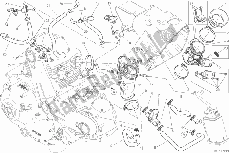 Todas las partes para 017 - Cuerpo Del Acelerador de Ducati Scrambler Icon Thailand 803 2015